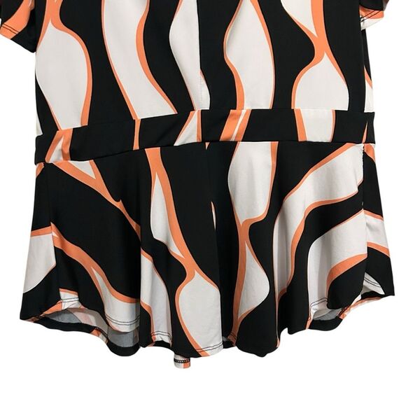 ASHLEY STEWART NWT Abstract Print Flutter Sleeve Surplice Top 14/16 - Picture 7 of 13